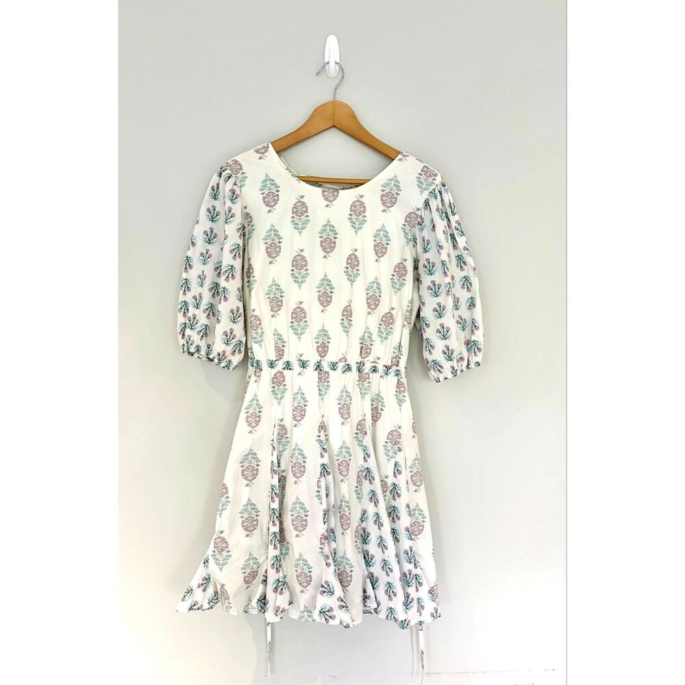 vintage CHRISTIAN LACROIX cotton dress size L Lace up back EUC